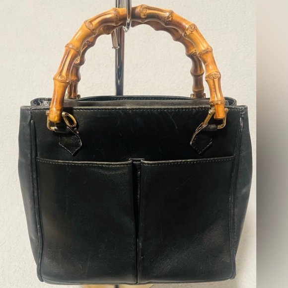 Gucci Diana Bamboo Mini Black Leather Tote - Picture 2 of 5